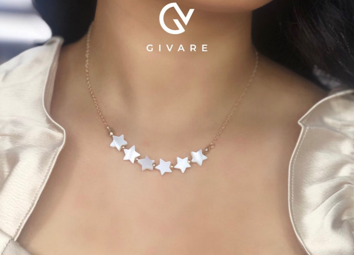 Cadena Estrellada Nácar