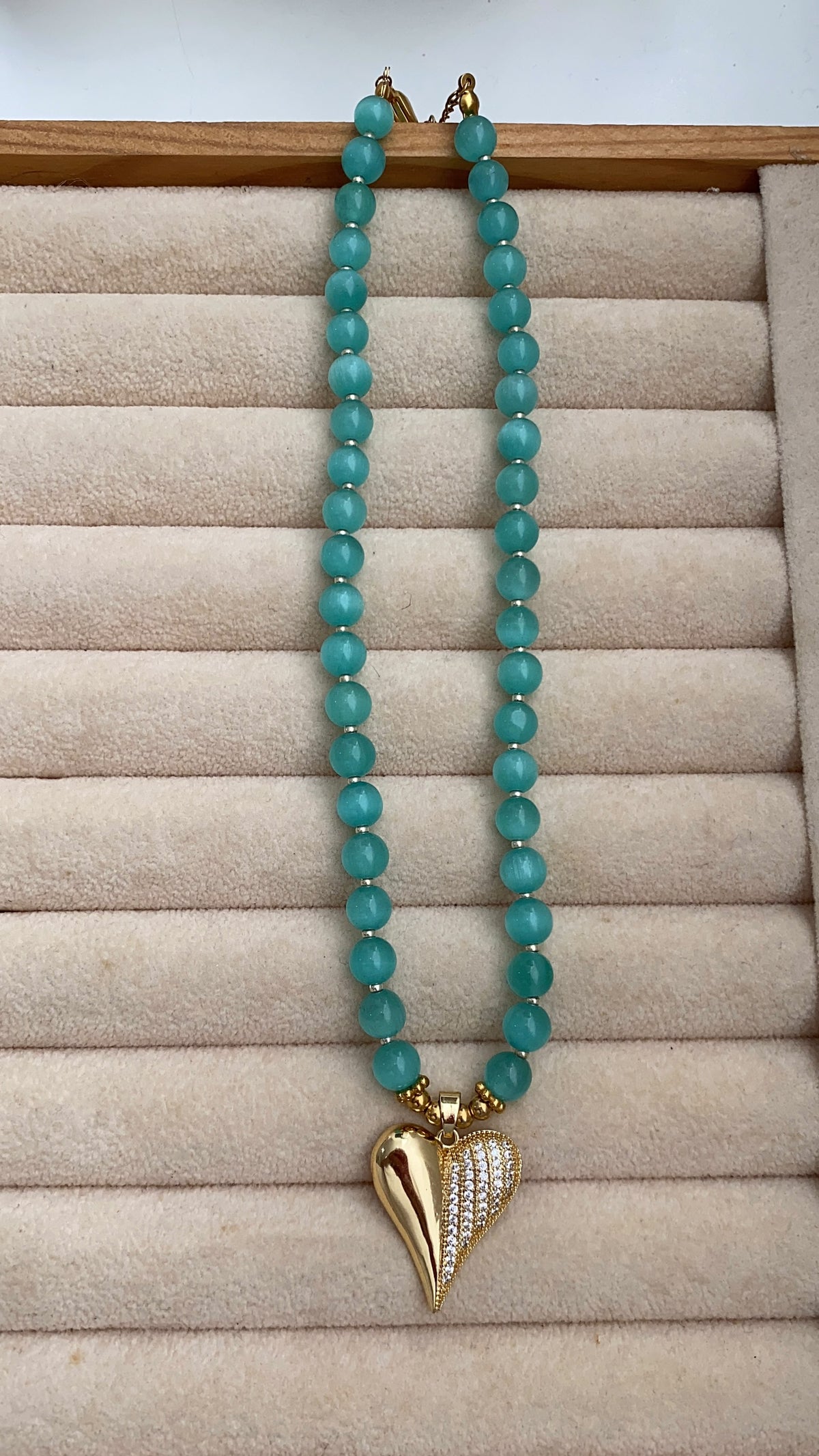 Collar turquesa - corazón