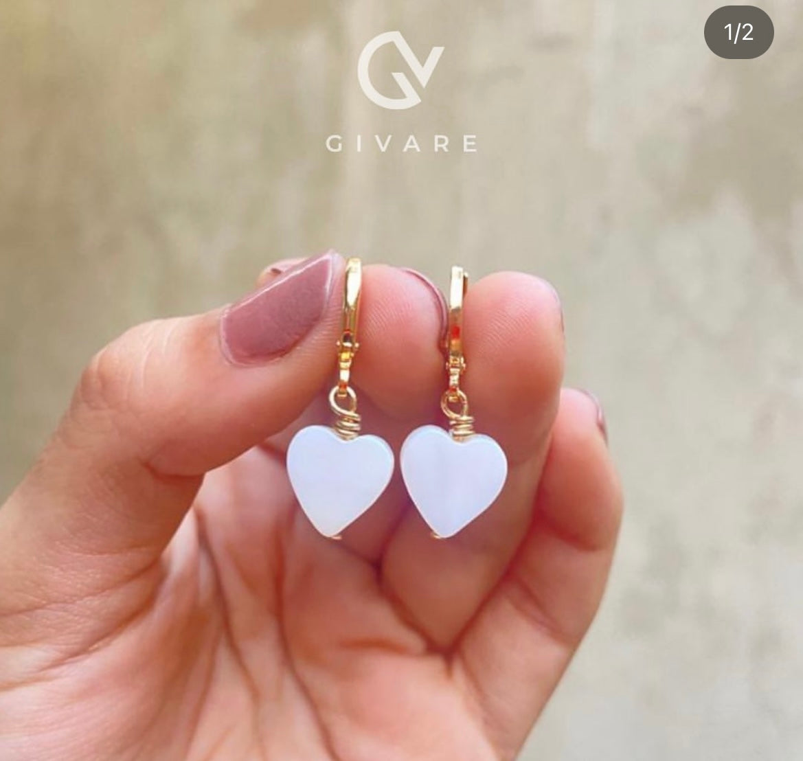 Aretes Corazón de Nácar