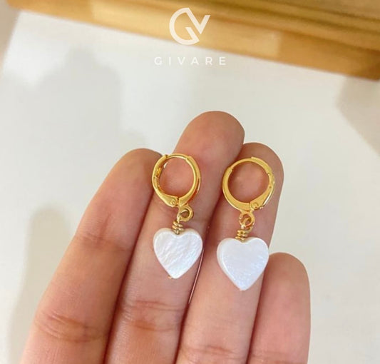 Aretes Corazón de Nácar